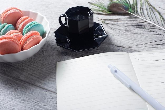 Contact desk with notepad